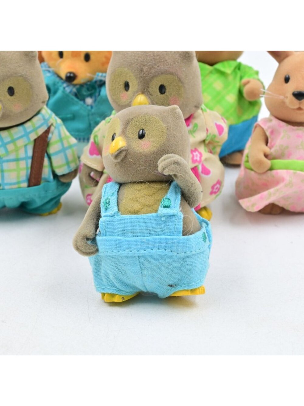 Li'l Woodzeez Animal Figures Lot of 8 Owls Foxes Rabbits Flocked Dollhouse Toys - Picture 2 of 10